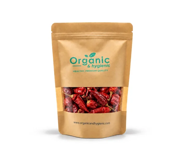 Kashmiri Chilli (Kashmiri Mirch) in Pakistan | Organic & Hygienic. Quality Kashmiri Chilli (Kashmiri Mirch) from Organic & Hygienic, selected for its rich red color, mild heat and distinctive flavor, ideal for everyday cooking.