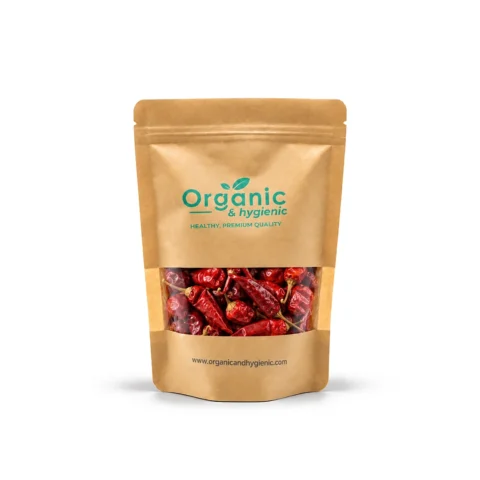 Whole Red Chilli (Sabit Lal Mirch) in Pakistan | Organic & Hygienic. Quality Whole Red Chilli (Sabit Lal Mirch) from Organic & Hygienic, selected for its rich color, spicy flavor and aroma, ideal for traditional Pakistani cooking.